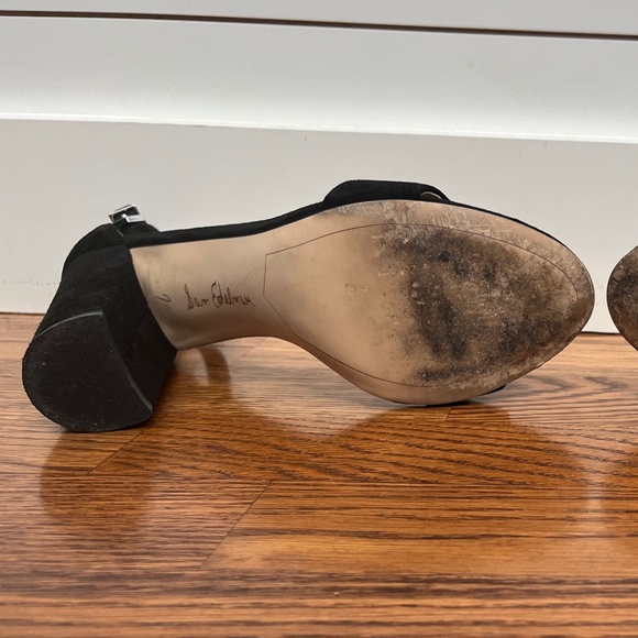 Sam Edelman black suede block heeled sandals, size 7.5 - Picture 6 of 7